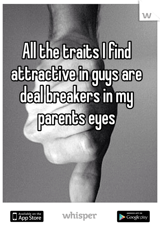 All the traits I find attractive in guys are deal breakers in my parents eyes 