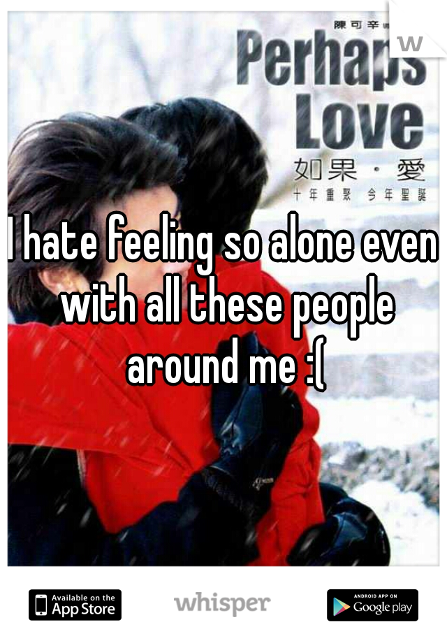 I hate feeling so alone even with all these people around me :(