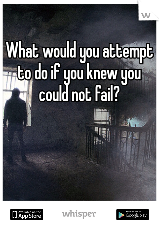 What would you attempt to do if you knew you could not fail? 