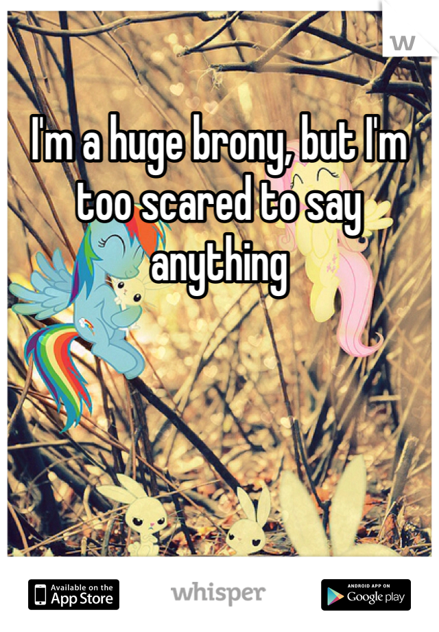 I'm a huge brony, but I'm too scared to say anything 