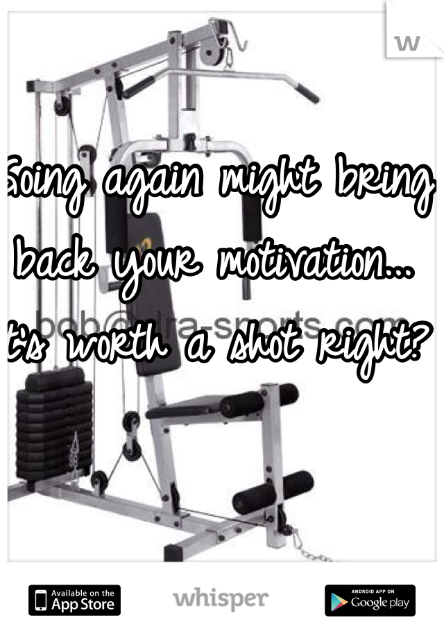 Going again might bring back your motivation... It's worth a shot right?