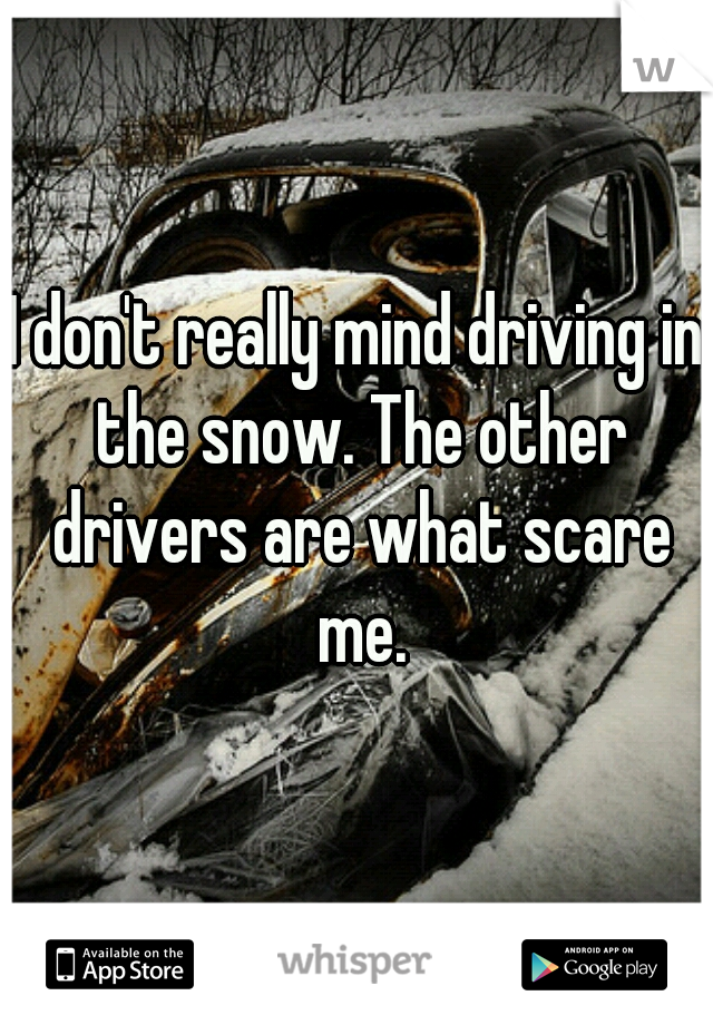 I don't really mind driving in the snow. The other drivers are what scare me.