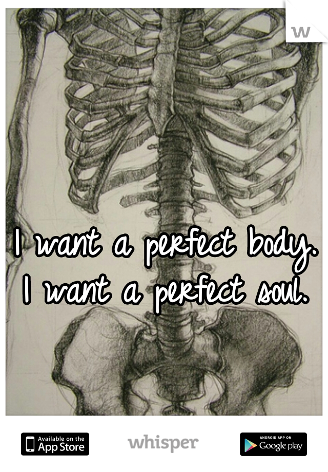 I want a perfect body. 
I want a perfect soul. 