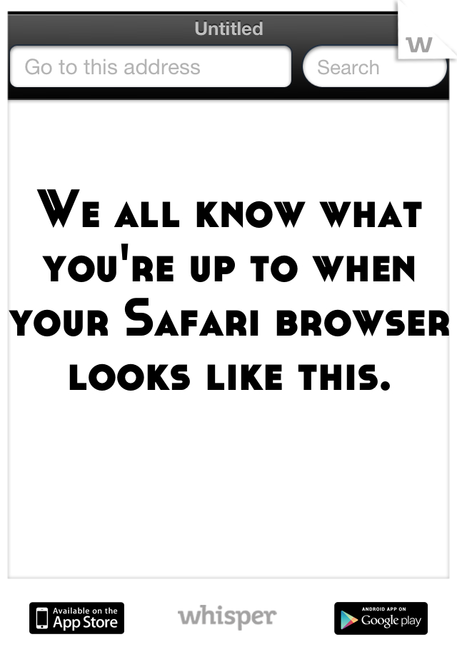 We all know what you're up to when your Safari browser looks like this.