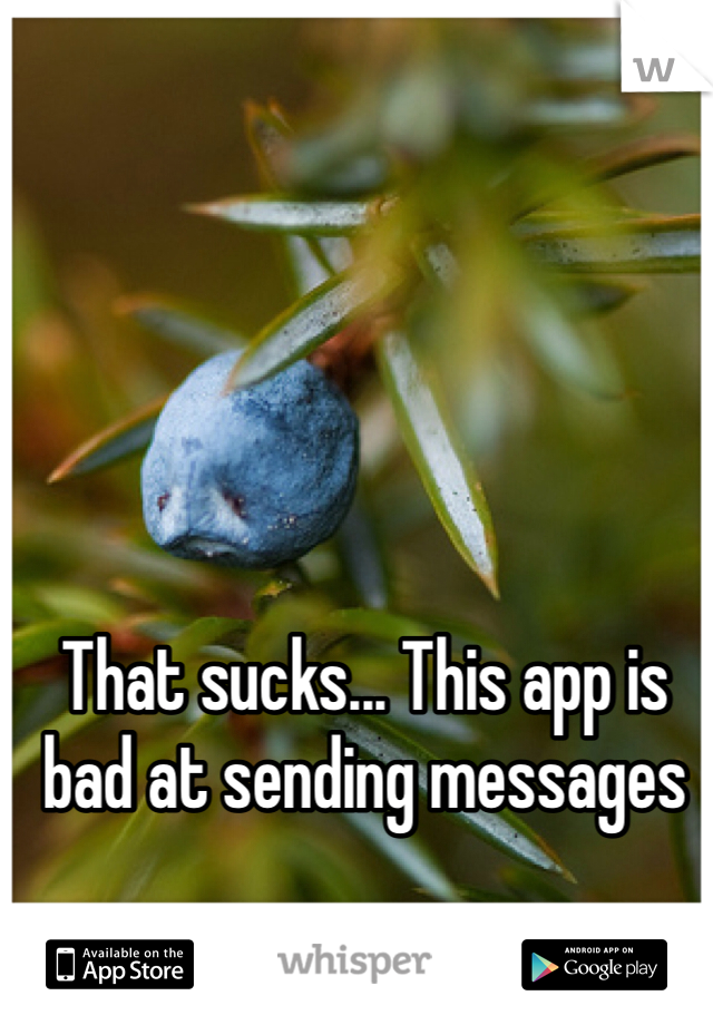 That sucks... This app is bad at sending messages 