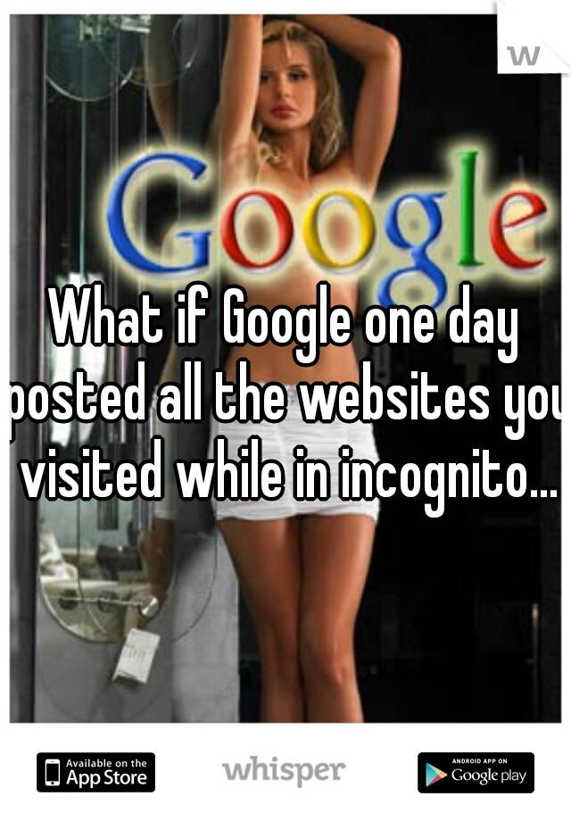 What if Google one day posted all the websites you visited while in incognito...