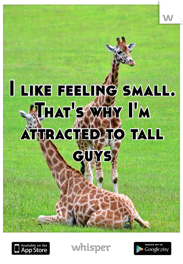 I like feeling small. That's why I'm attracted to tall guys