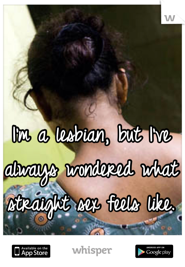 I'm a lesbian, but I've always wondered what straight sex feels like. 