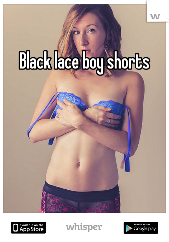 Black lace boy shorts