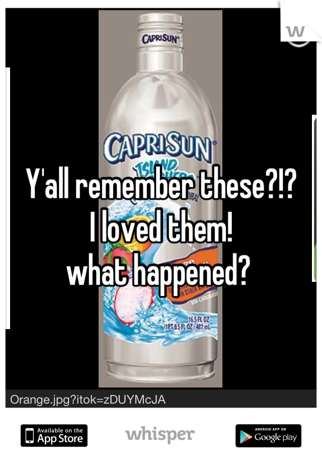 Y'all remember these?!? 
I loved them! 
what happened? 