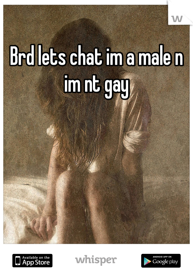 Brd lets chat im a male n im nt gay