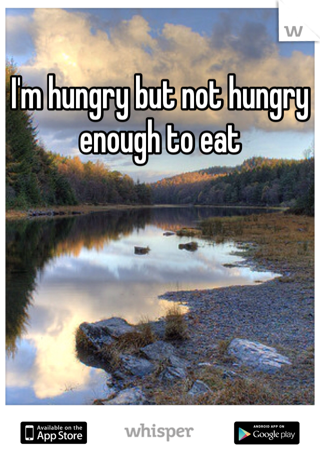 I'm hungry but not hungry enough to eat 