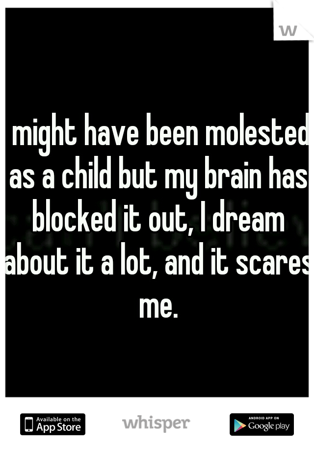 I might have been molested as a child but my brain has blocked it out, I dream about it a lot, and it scares me.