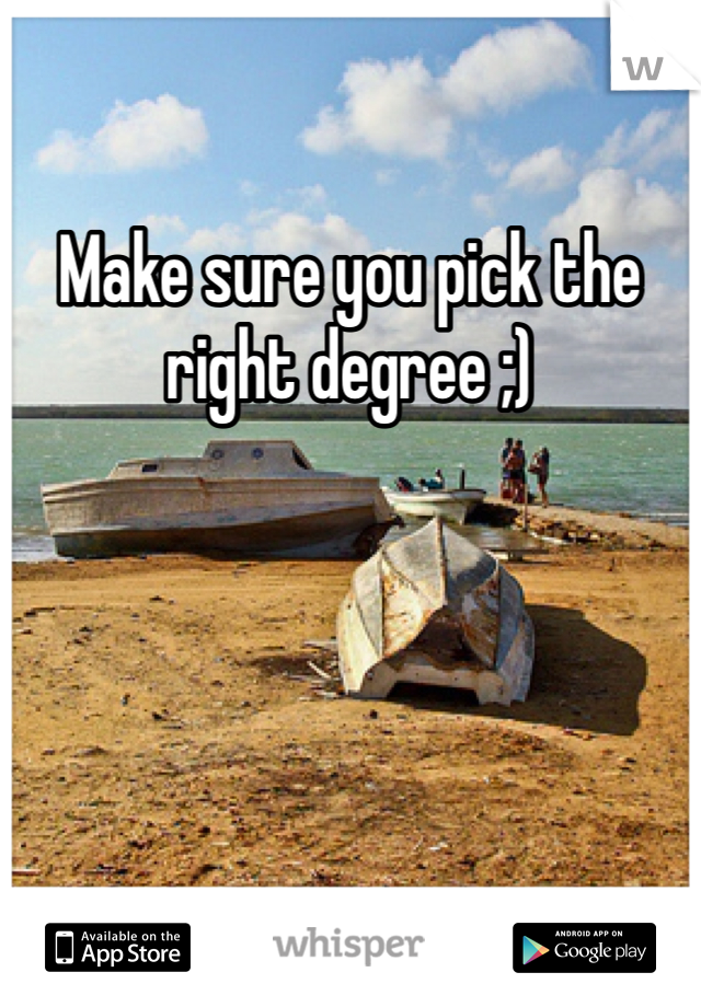 Make sure you pick the right degree ;) 