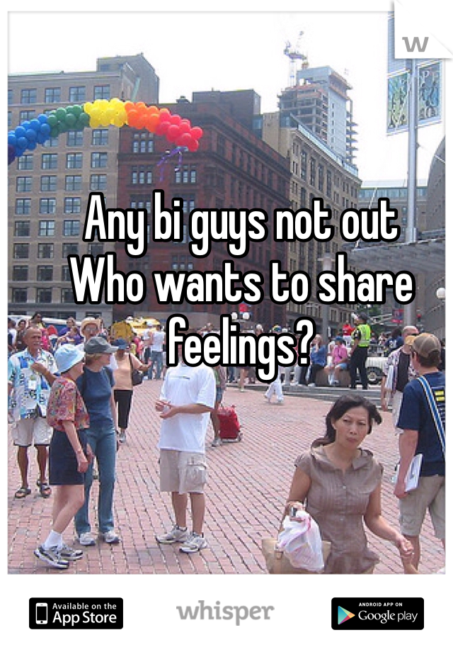 Any bi guys not out
Who wants to share feelings?