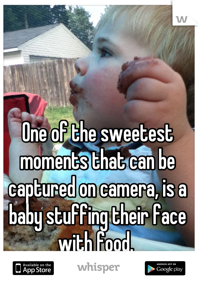 One of the sweetest moments that can be captured on camera, is a baby stuffing their face with food. 