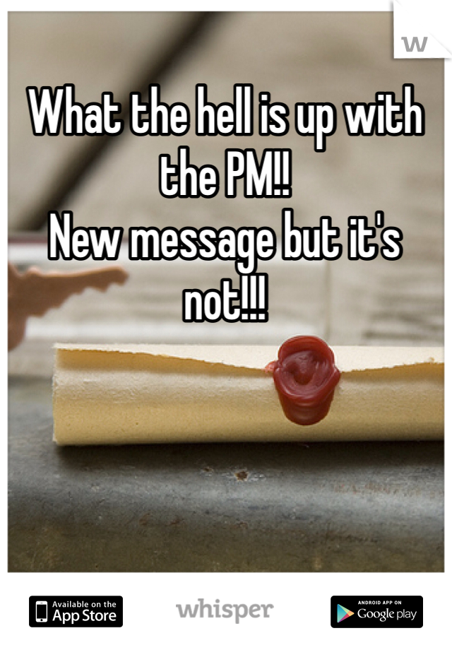 What the hell is up with the PM!! 
New message but it's not!!!