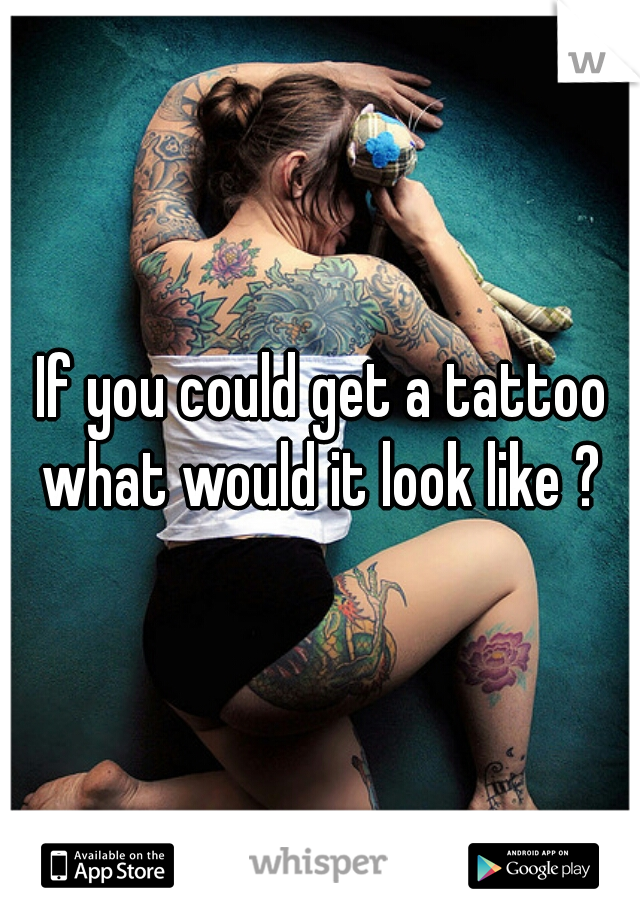 If you could get a tattoo what would it look like ? 