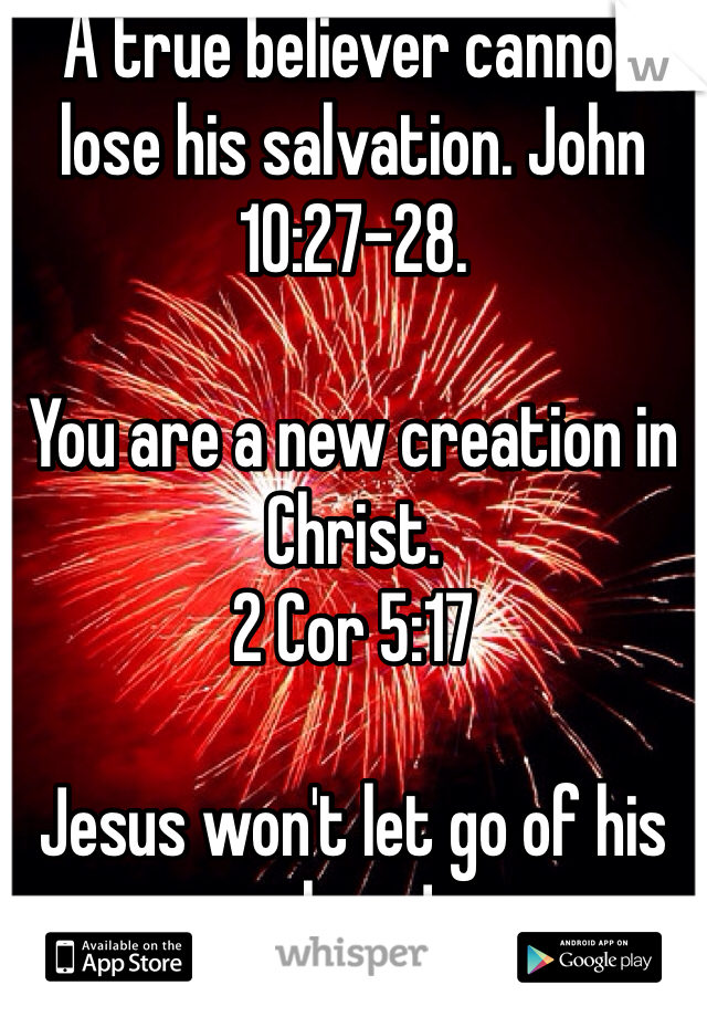 A true believer cannot lose his salvation. John 10:27-28. 

You are a new creation in Christ. 
2 Cor 5:17

Jesus won't let go of his sheep!