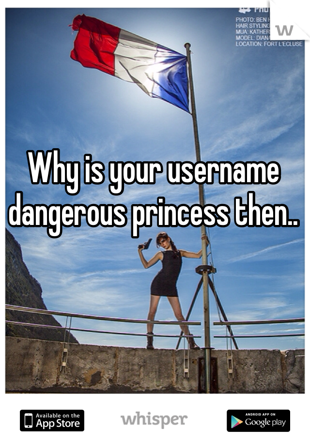 Why is your username dangerous princess then.. 