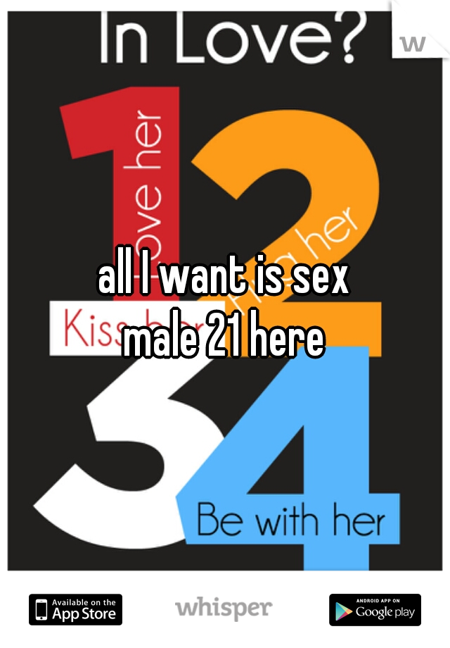 all I want is sex
male 21 here