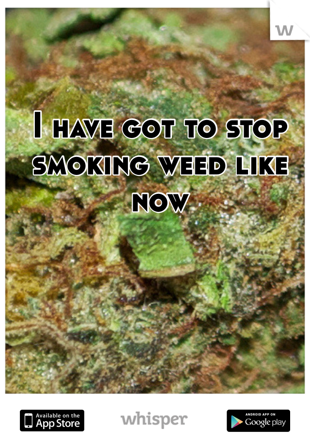 I have got to stop smoking weed like now 
