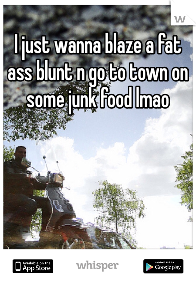 I just wanna blaze a fat ass blunt n go to town on some junk food lmao