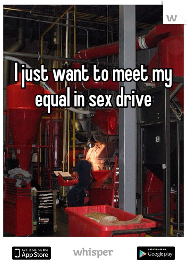 I just want to meet my equal in sex drive