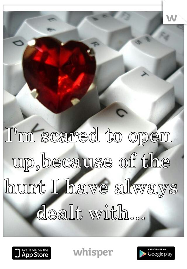 I'm scared to open up,because of the hurt I have always dealt with...