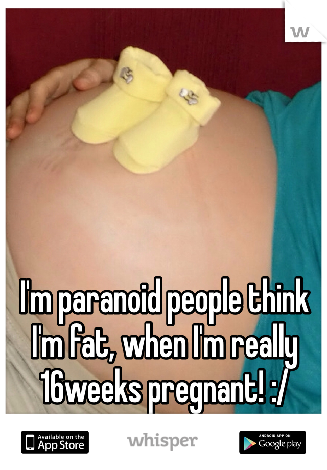 I'm paranoid people think I'm fat, when I'm really 16weeks pregnant! :/