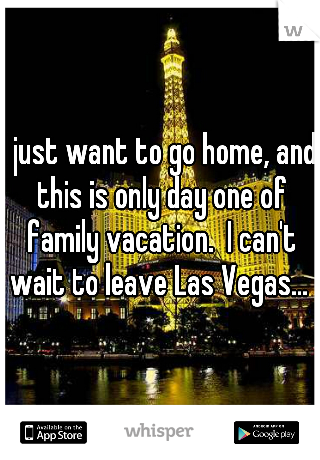 I just want to go home, and this is only day one of family vacation.  I can't wait to leave Las Vegas... 
