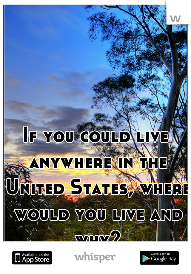 If you could live anywhere in the United States, where would you live and why?
