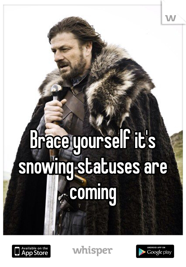 




Brace yourself it's snowing statuses are coming 