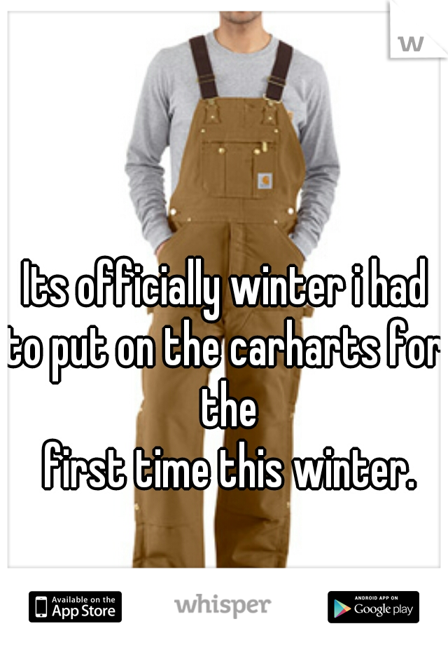 Its officially winter i had
to put on the carharts for the
 first time this winter.