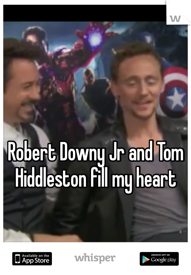 Robert Downy Jr and Tom Hiddleston fill my heart