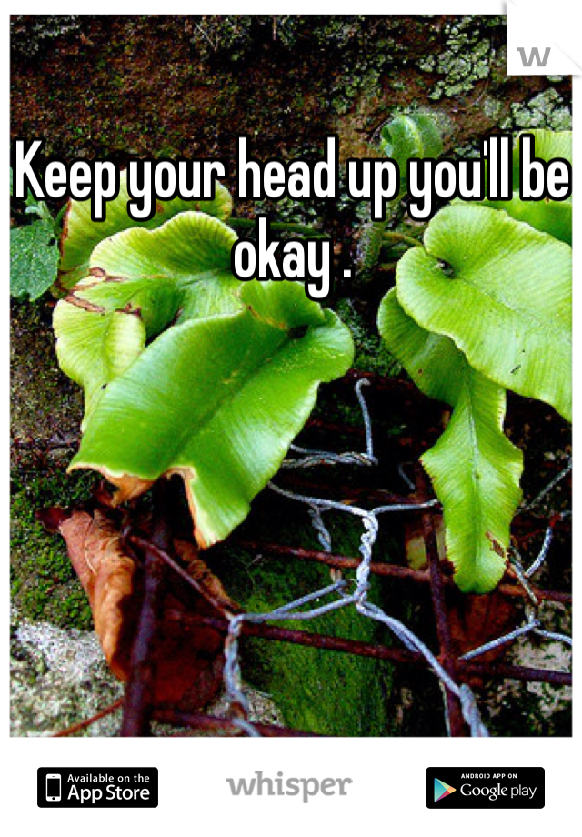 Keep your head up you'll be okay . 