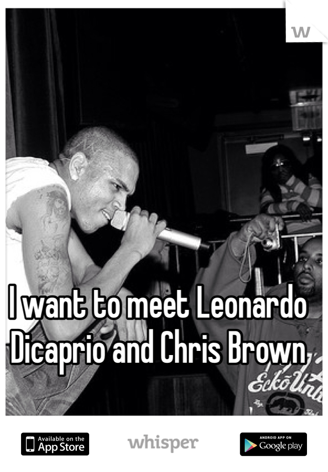 I want to meet Leonardo Dicaprio and Chris Brown
