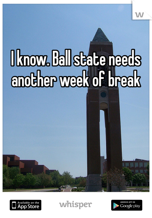 I know. Ball state needs another week of break
