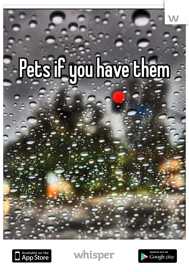 Pets if you have them
