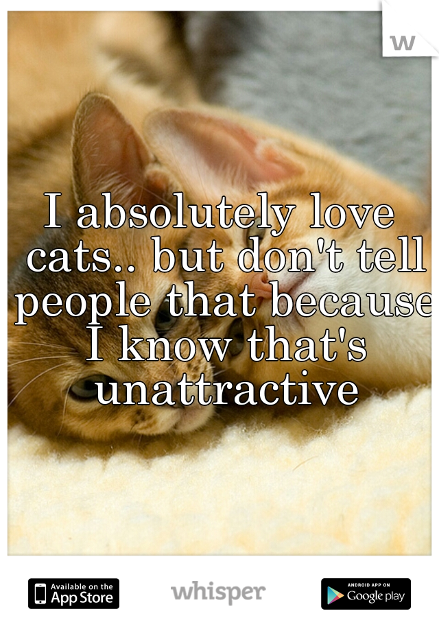 I absolutely love cats.. but don't tell people that because I know that's unattractive