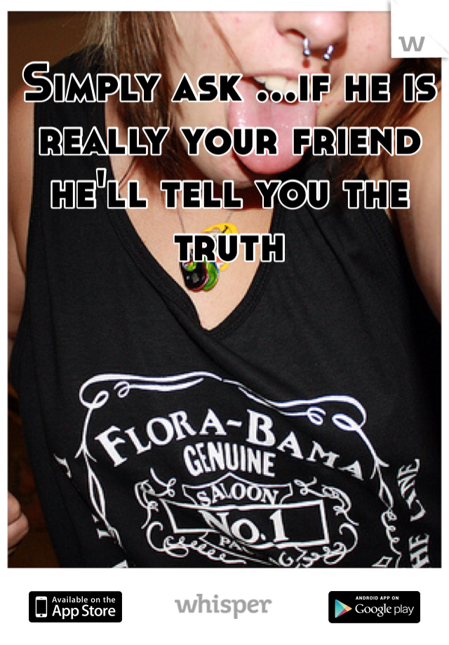 Simply ask ...if he is really your friend he'll tell you the truth