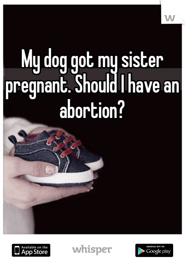 My dog got my sister pregnant. Should I have an abortion?