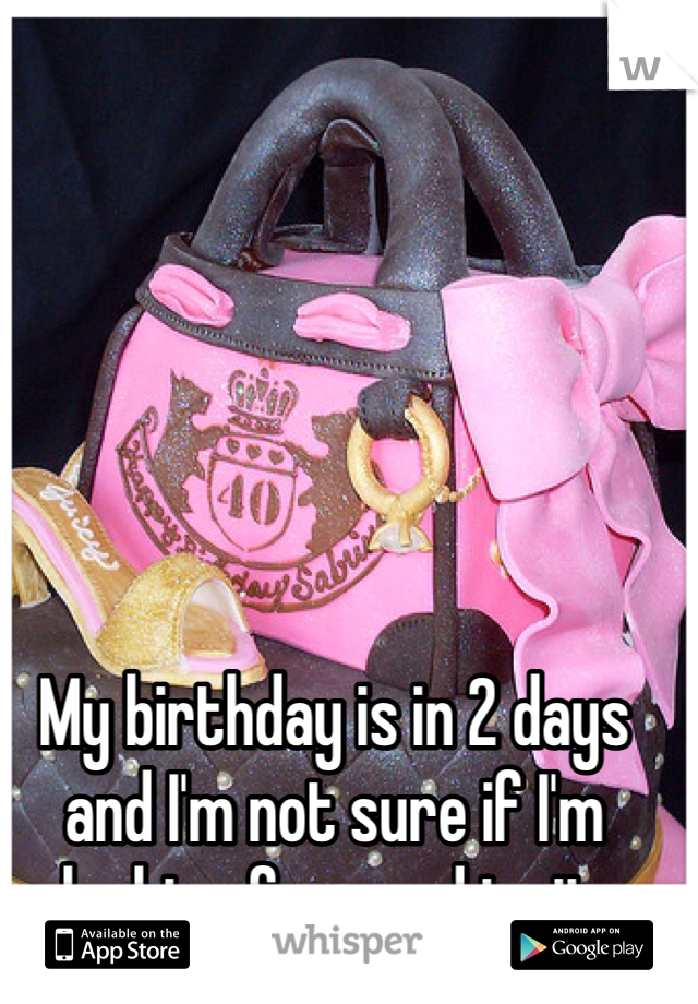 My birthday is in 2 days and I'm not sure if I'm looking forward to it.