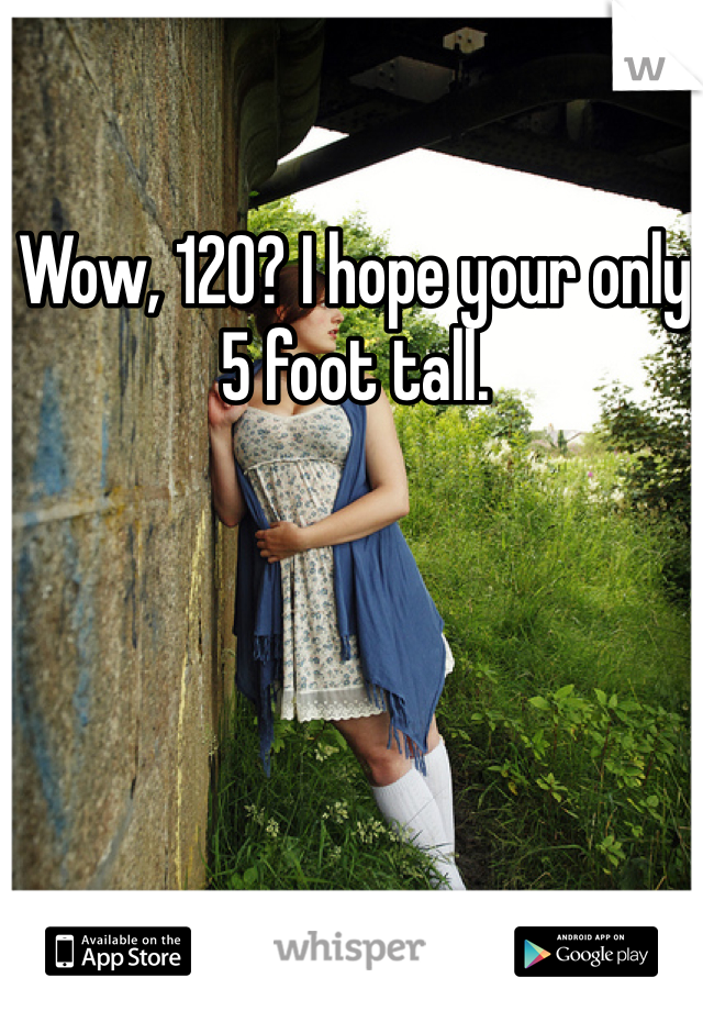Wow, 120? I hope your only 5 foot tall.