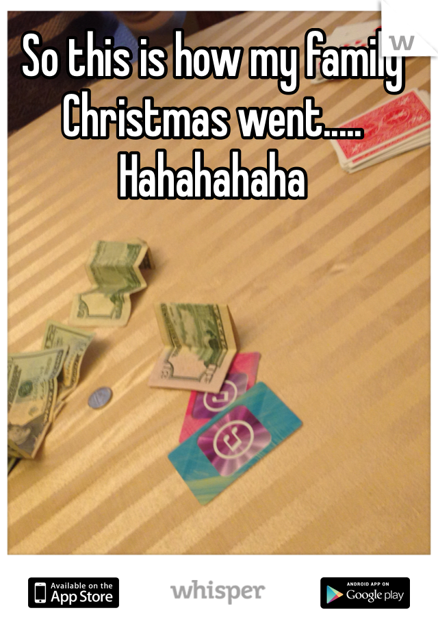 So this is how my family Christmas went..... Hahahahaha