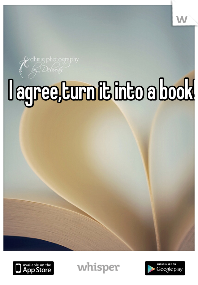 I agree,turn it into a book!   