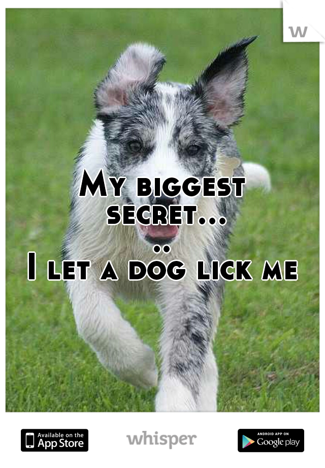 My biggest secret.....
I let a dog lick me