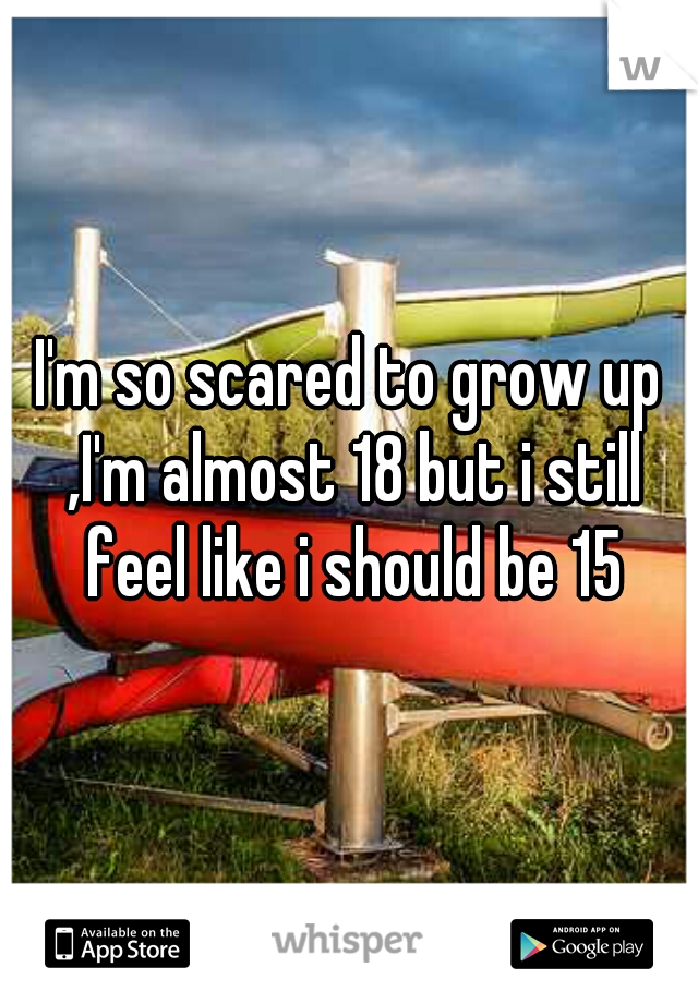 I'm so scared to grow up ,I'm almost 18 but i still feel like i should be 15