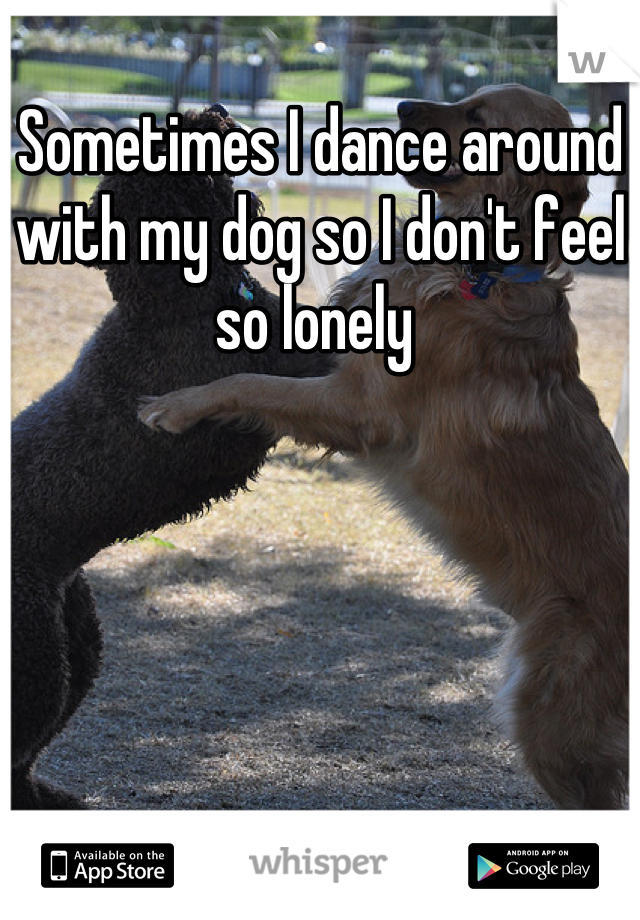 Sometimes I dance around with my dog so I don't feel so lonely 
