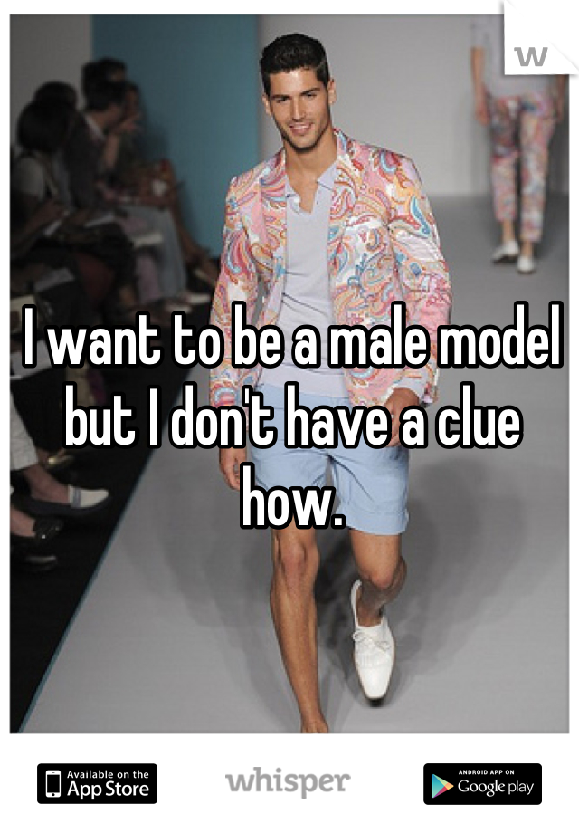I want to be a male model but I don't have a clue how.